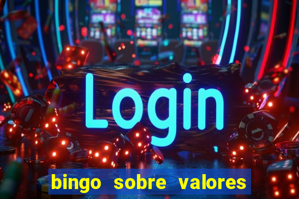 bingo sobre valores para imprimir